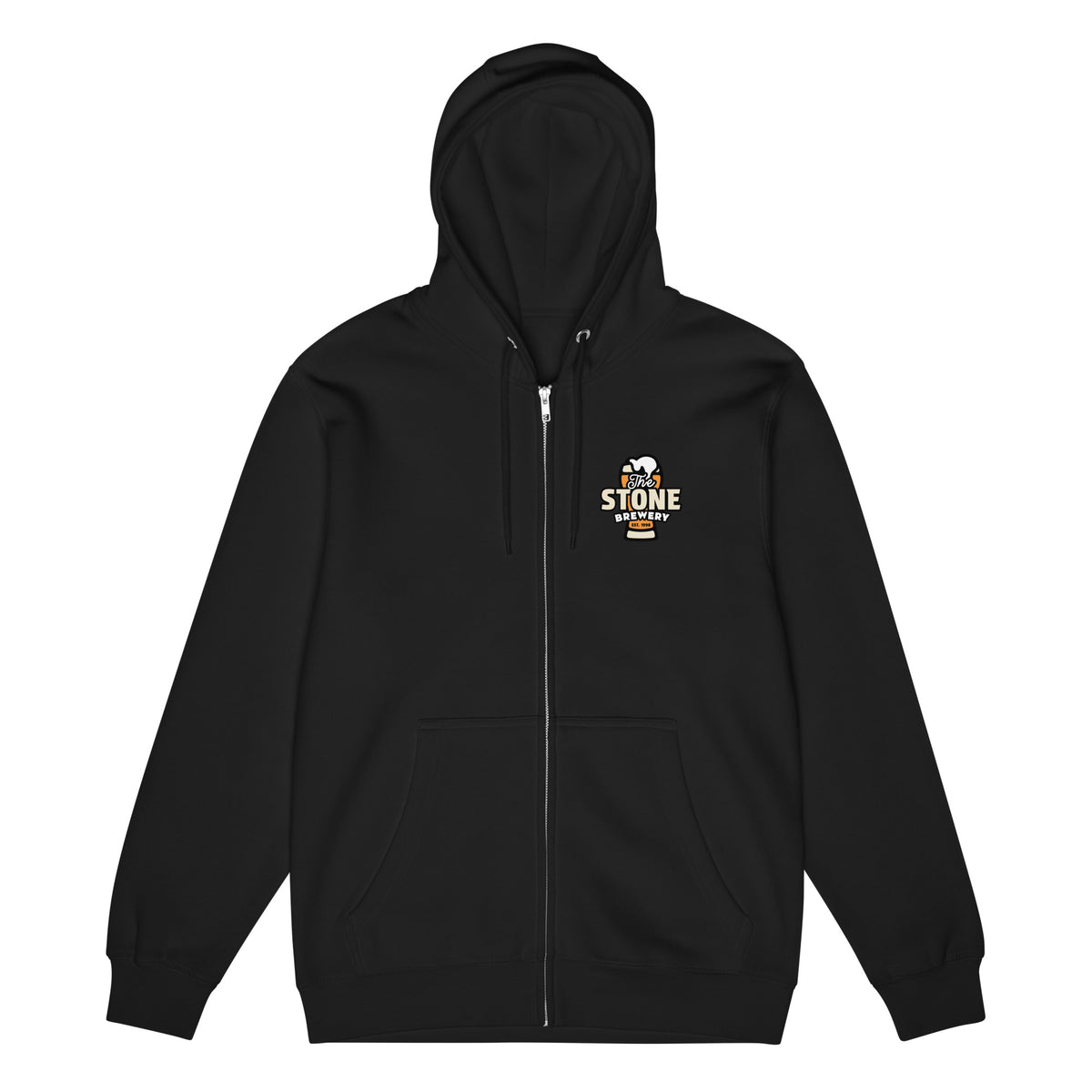 トップス STONE  Sleeve Logo Full Zip Hoodie The Stone Brewery - Full Zip Unisex Hoodie – Gorge Crew