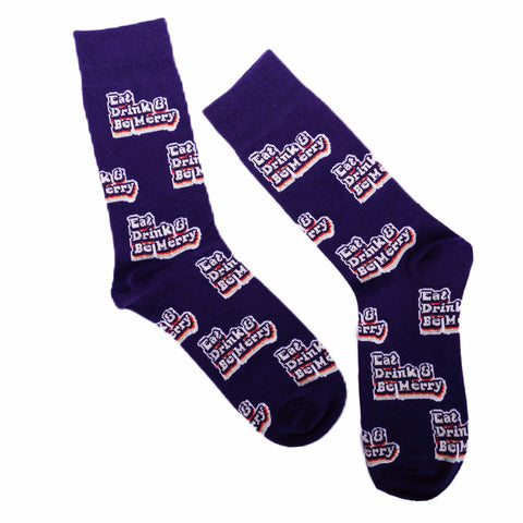 Eat, Drink & Be Merry - Cotton Crew Socks