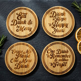 Bamboo Coaster Set with Holder