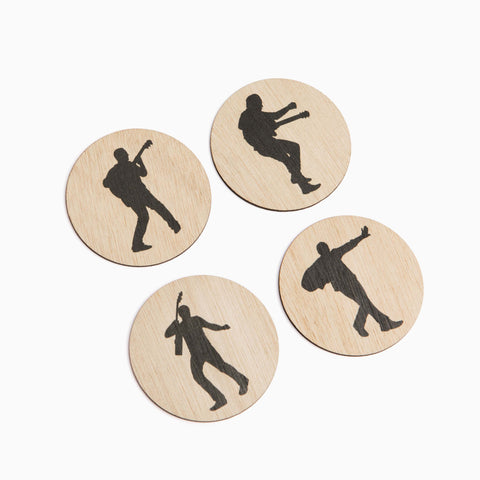 Dancing Dave - Wood Coaster Set