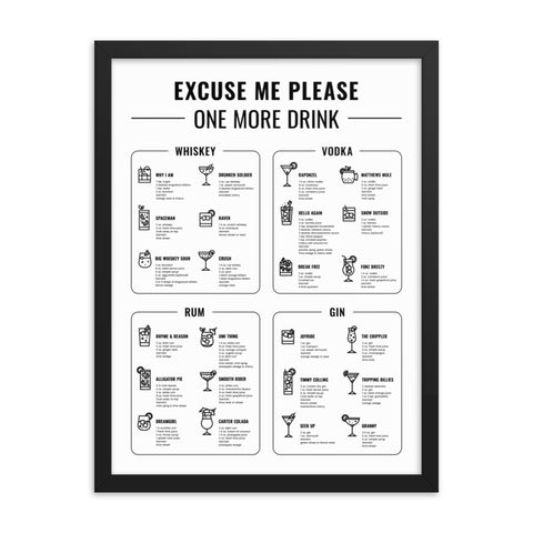 One More Drink - Framed Poster (2 Sizes)