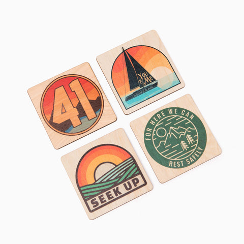 Nature - Wood Coaster Set